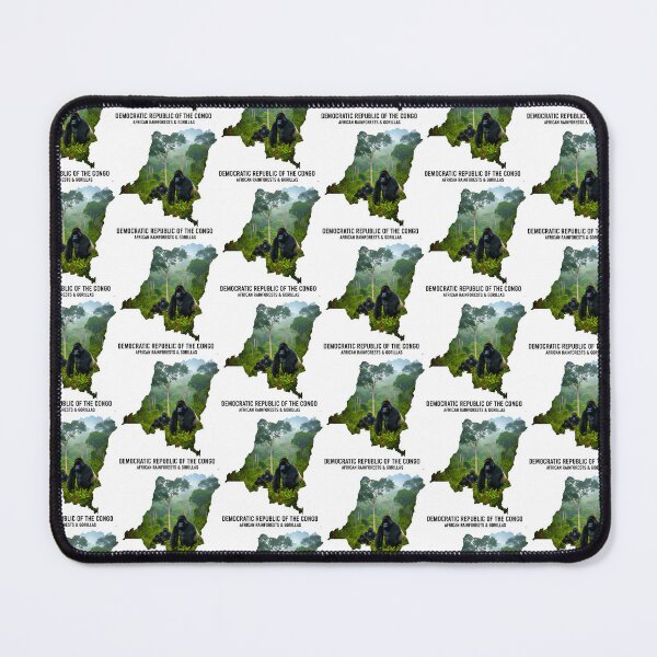 Item preview, Democratic Republic of the Congo Map Art - African Rainforest & Gorillas Design designed and sold by AbulailArt.