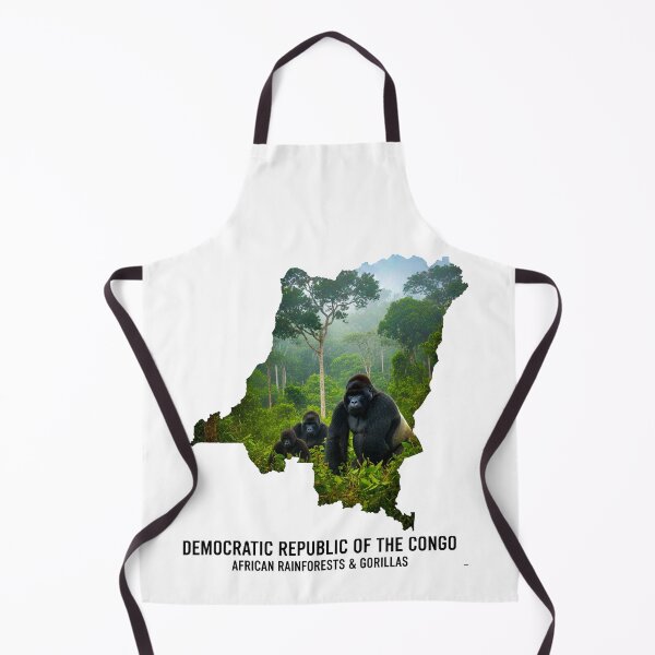 Item preview, Democratic Republic of the Congo Map Art - African Rainforest & Gorillas Design designed and sold by AbulailArt.
