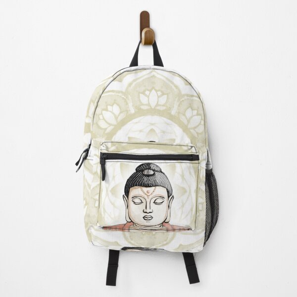 Item preview, Buddha Padma Watercolor - Fawn Coal Coral - Gold Halo designed and sold by Irene Estelle.