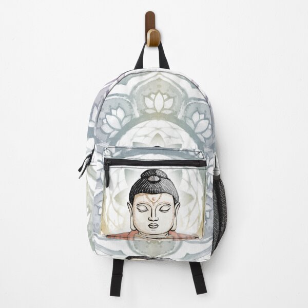 Item preview, Buddha Padma Watercolor - Fawn Coal Coral - Rainbow Sunset Halo designed and sold by Irene Estelle.