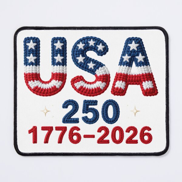 Item preview, Faux Yarn Knitting USA 1776-2026, USA 250th, 14th of July, Independence Day, semiquincentennial designed and sold by Adadita.