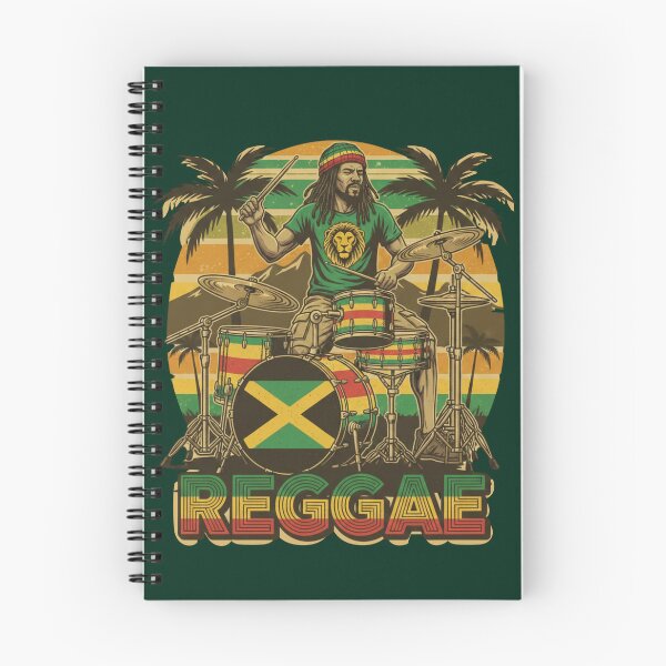 Item preview, Vintage Reggae Drummer Retro Sunset - Jamaican Roots Music Art designed and sold by Rhythm Thru Art .