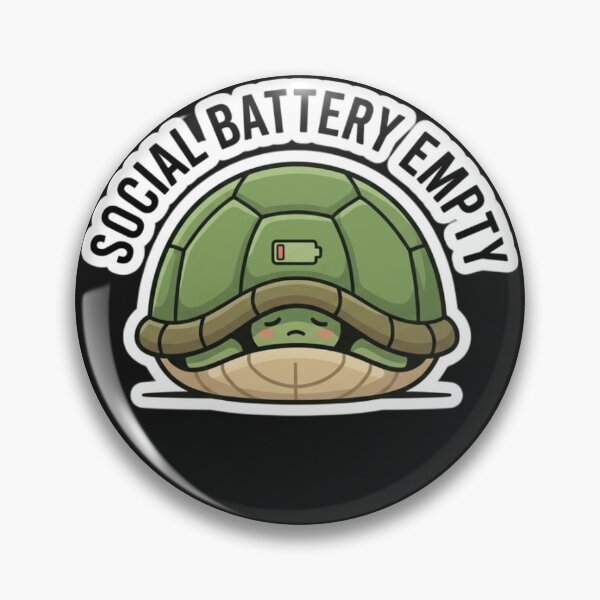 Item preview, Social Battery Empty Introvert Turtle Meme designed and sold by crazygoose30.