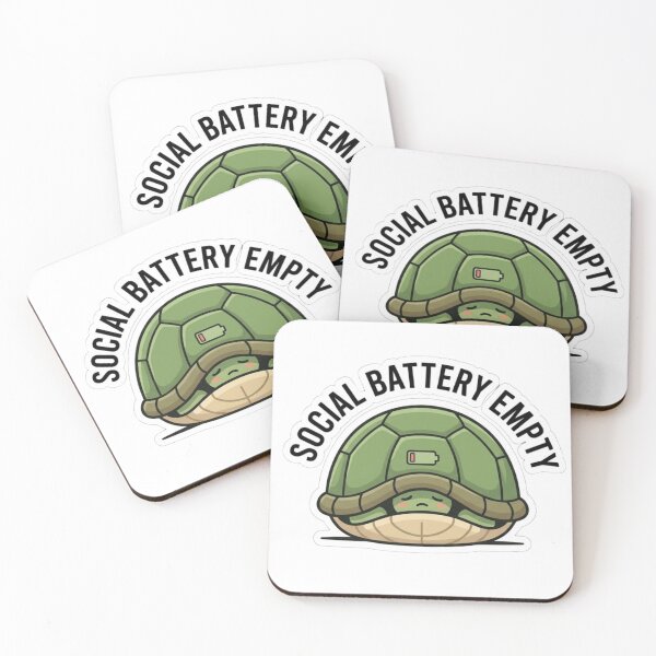 Item preview, Social Battery Empty Introvert Turtle Meme designed and sold by crazygoose30.