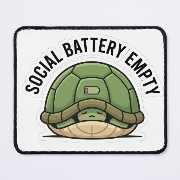 Item preview, Social Battery Empty Introvert Turtle Meme designed and sold by crazygoose30.