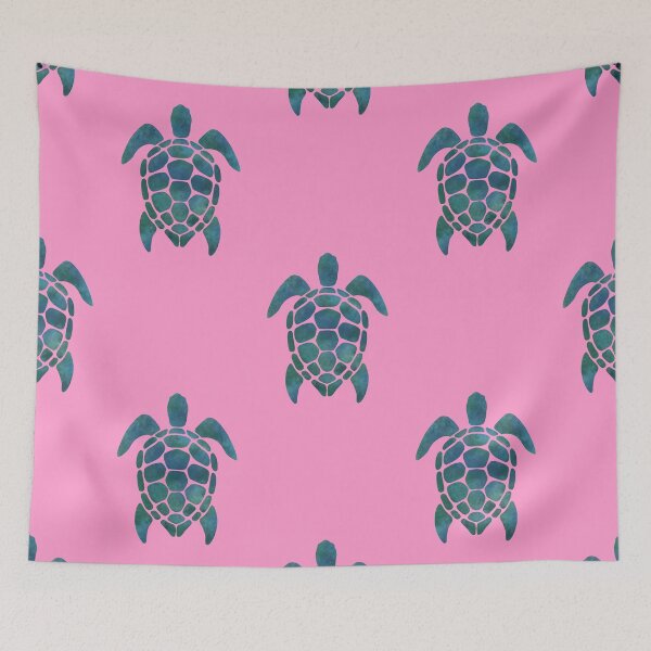 Item preview, Pink turtle patten designed and sold by Ana Gorozpe.