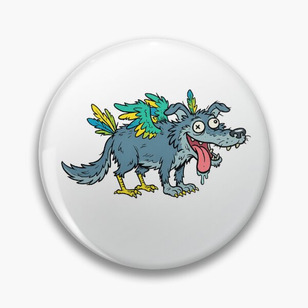 Item preview, Funny Derpy Wolf Bird Hybrid | Weird Surreal Art T-Shirt for Men & Women designed and sold by akiotatsuo.