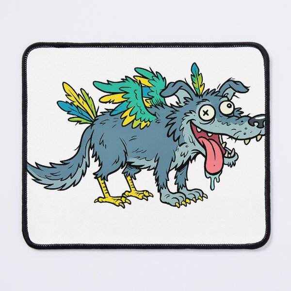 Item preview, Funny Derpy Wolf Bird Hybrid | Weird Surreal Art T-Shirt for Men & Women designed and sold by akiotatsuo.