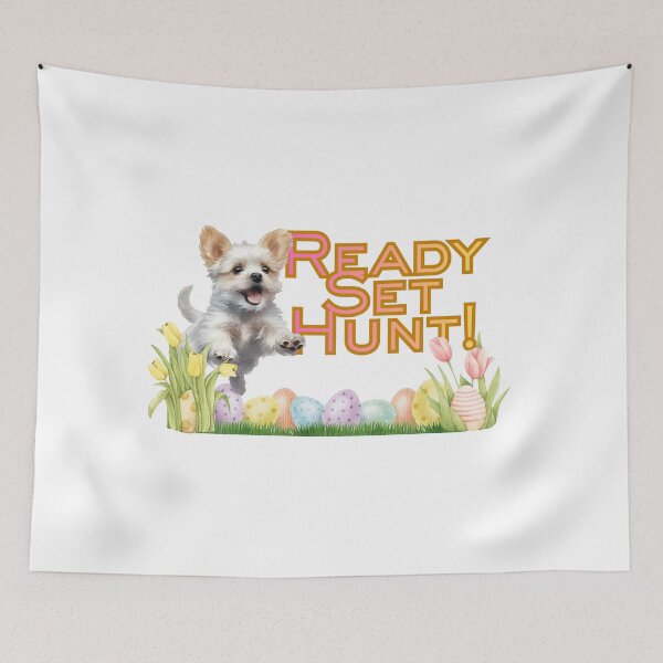 Item preview, Dog Ready Set Hunt Easter Egg Spring Eggs designed and sold by AussieMomma.