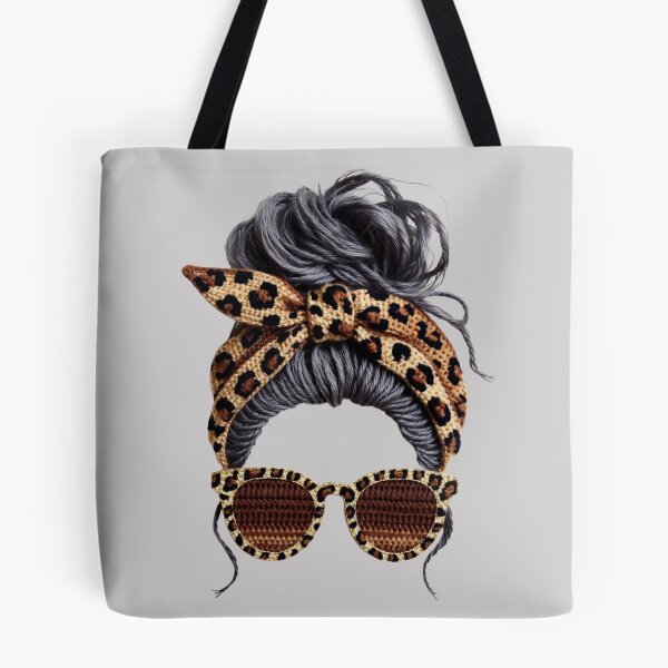 Item preview, Messy Bun Mom Crochet Leopard Hair Bun Moms Life Cool Cheetah designed and sold by Jokerstyle.