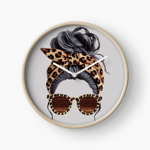 Item preview, Messy Bun Mom Crochet Leopard Hair Bun Moms Life Cool Cheetah designed and sold by Jokerstyle.