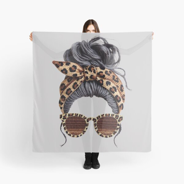 Item preview, Messy Bun Mom Crochet Leopard Hair Bun Moms Life Cool Cheetah designed and sold by Jokerstyle.