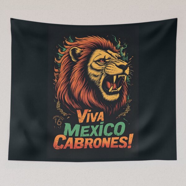 Item preview, Viva Mexico Cabrones – Lion Heart Mexican Pride Design designed and sold by owi-art.
