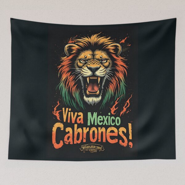 Item preview, Viva Mexico Cabrones – Lion Heart Mexican Pride Design designed and sold by owi-art.