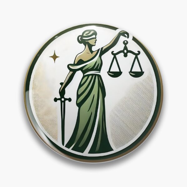 Item preview, Lady Justice Balance, Truth and Strength Vintage Green Emblem  designed and sold by gemneye.