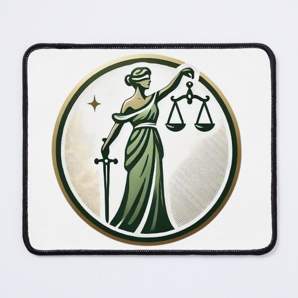 Item preview, Lady Justice Balance, Truth and Strength Vintage Green Emblem designed and sold by gemneye.
