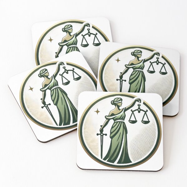 Item preview, Lady Justice Balance, Truth and Strength Vintage Green Emblem  designed and sold by gemneye.