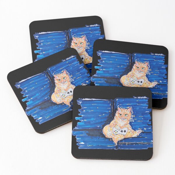 Item preview, Ginger Gamer Cat (color) designed and sold by JoseloRochaArt.