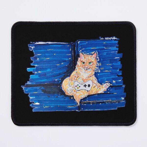 Item preview, Ginger Gamer Cat (color) designed and sold by JoseloRochaArt.