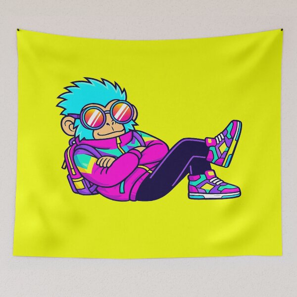 Item preview, Retro 90s Streetwear Monkey | Cool Aesthetic Animal Graphic Tee for Teens designed and sold by akiotatsuo.