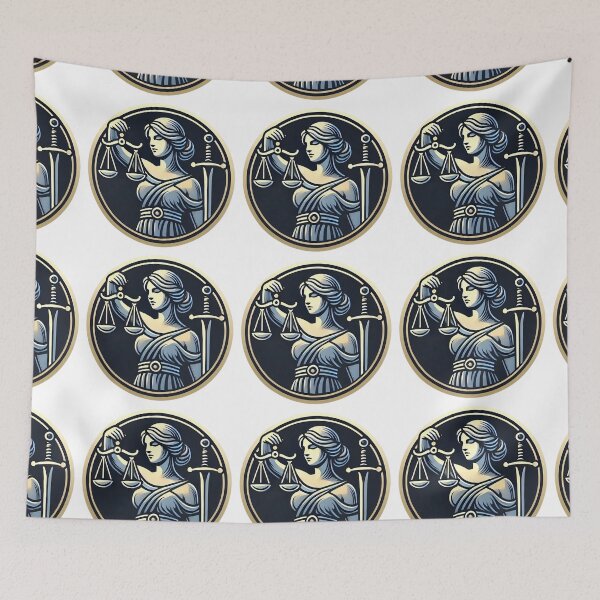 Item preview, Lady Justice Balance, Truth and Strength Blue Law Logo designed and sold by gemneye.