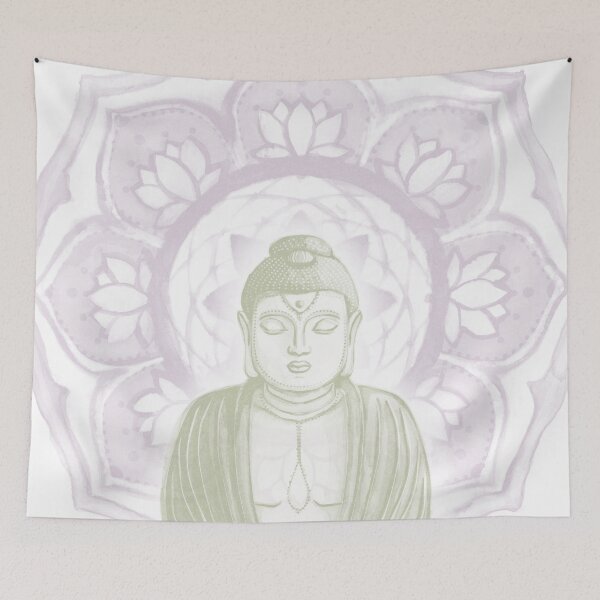 Item preview, Buddha Padma Watercolor - Snow Tea Dust designed and sold by Irene Estelle.
