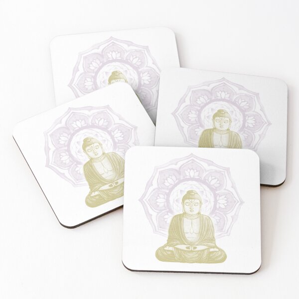 Item preview, Buddha Padma Watercolor - Snow Gold Dust designed and sold by Irene Estelle.