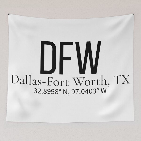 Item preview, DFW Dallas Fort Worth Texas Airport Code Minimalist Travel designed and sold by Sparkledust Creations.