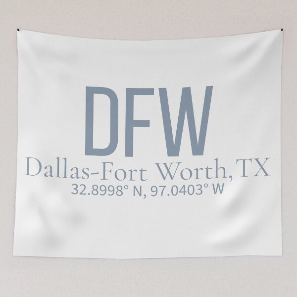 Item preview, DFW Dallas Fort Worth Texas Airport Code Minimalist Travel designed and sold by Sparkledust Creations.