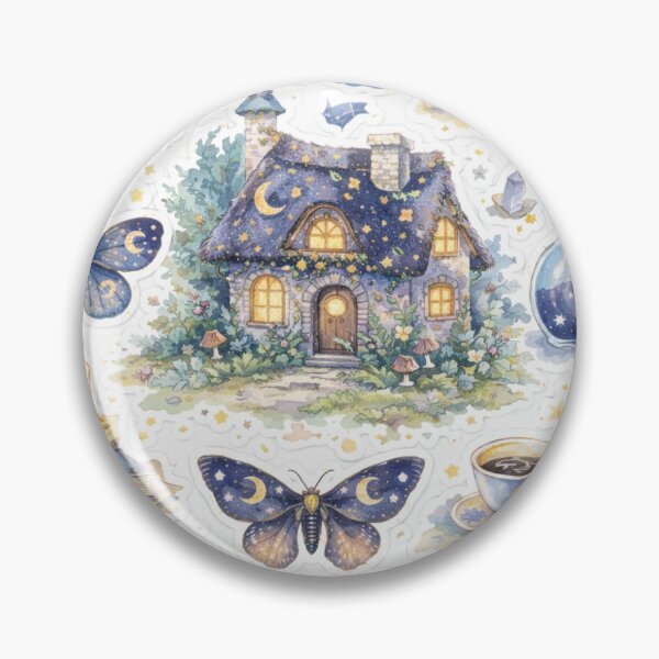 Item preview, Celestial Cottage Sticker Sheet designed and sold by CosmicInkPixel.