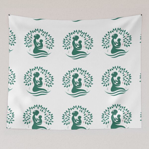 Item preview, Tree of Life Mother and Baby Midwife Green and Pink Symbol designed and sold by gemneye.