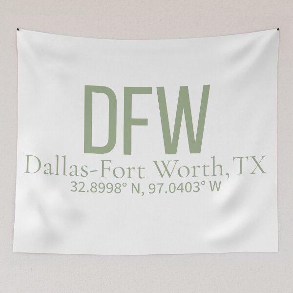 Item preview, DFW Dallas Fort Worth Texas Airport Code Minimalist Travel designed and sold by Sparkledust Creations.