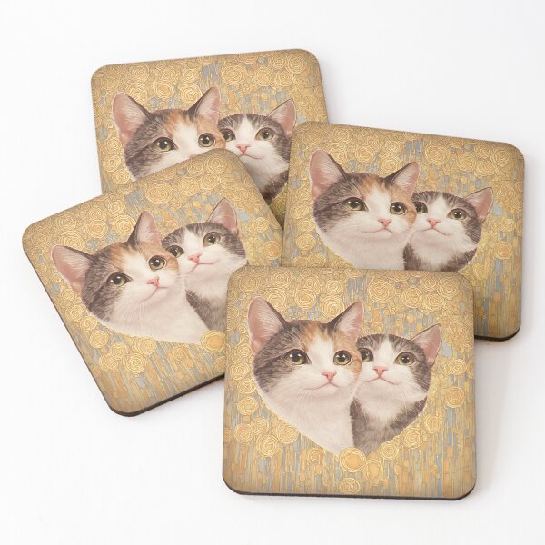 Item preview, The Kiss of Cats. In the style of Gustav Klimt. designed and sold by Natalia-Vlad.