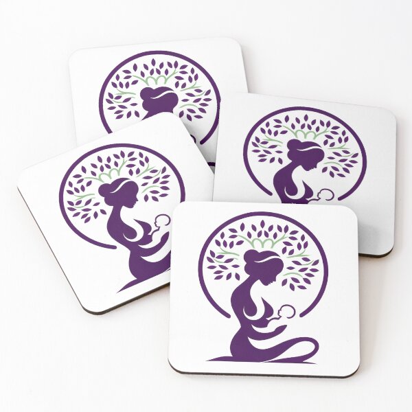Item preview, Tree of Life Mother and Baby Midwife Purple and Green Logo designed and sold by gemneye.