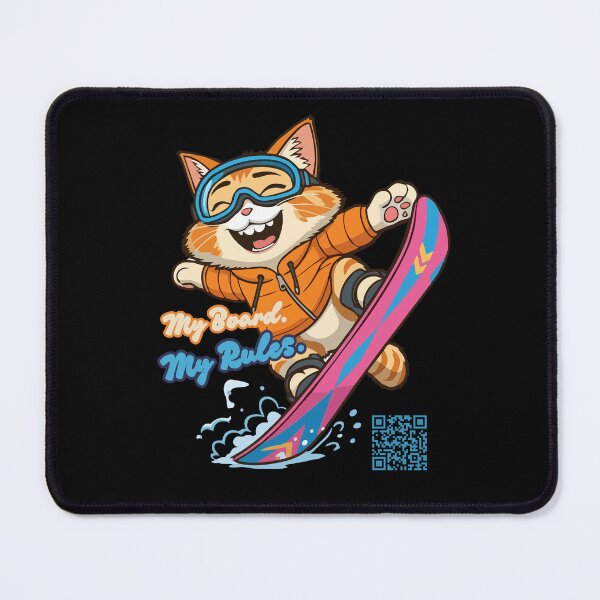 Item preview, Snowboard Halfpipe Trick Cat – My Board My Rules | Cute Winter Sports designed and sold by jindezign.