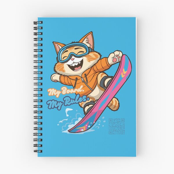 Item preview, Snowboard Halfpipe Trick Cat – My Board My Rules | Cute Winter Sports designed and sold by jindezign.