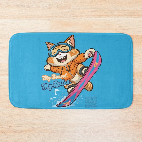 Item preview, Snowboard Halfpipe Trick Cat – My Board My Rules | Cute Winter Sports designed and sold by jindezign.