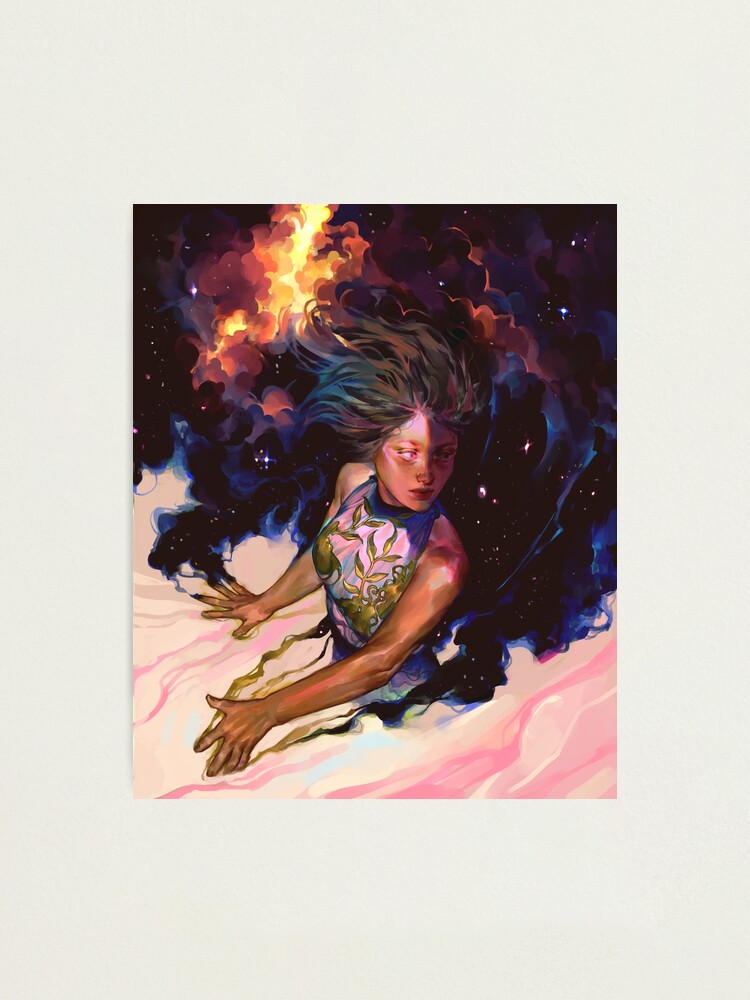 Alternate view of girl and stars Photographic Print