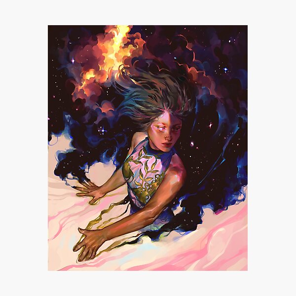 girl and stars Photographic Print