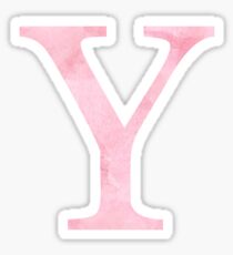 Pink Watercolor Υ Sticker