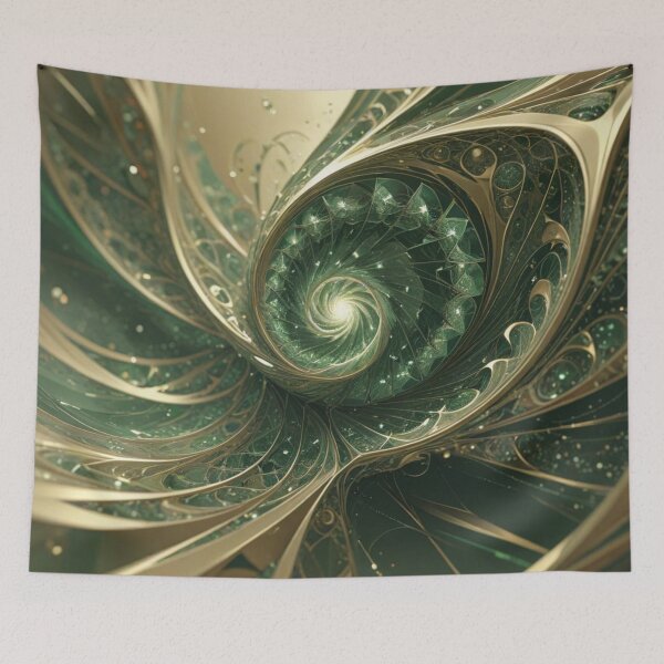 Item preview, Emerald Gold Spiral Glow designed and sold by Harmonic_Layers.