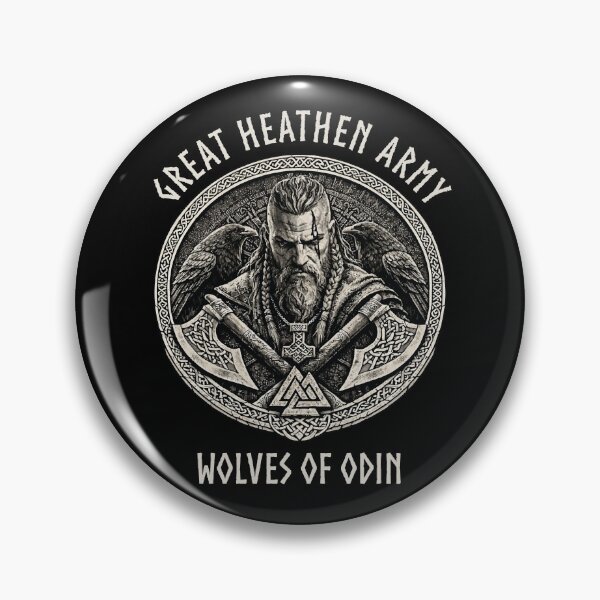 Item preview, Great Heathen Army Wolves of Odin Viking Warrior Norse Mythology Pagan Warrior Design designed and sold by Freki & Geri.