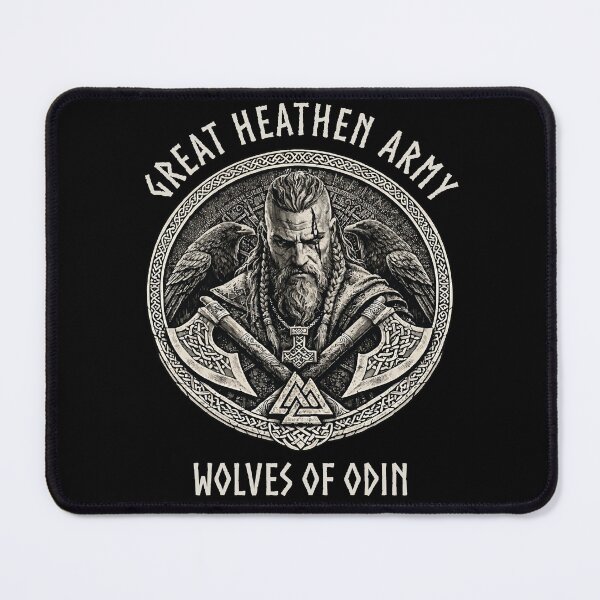 Item preview, Great Heathen Army Wolves of Odin Viking Warrior Norse Mythology Pagan Warrior Design designed and sold by Freki & Geri.