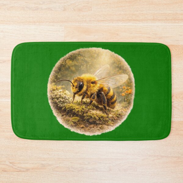 Item preview, Golden Forest Bee – Pollinator Nature Portrait designed and sold by TheJoyfulPen.