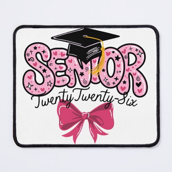 Item preview, Senior 2026 Graduation | Retro Pink Coquette Bow & Graduation Cap Graphic designed and sold by pixelspaperslab.