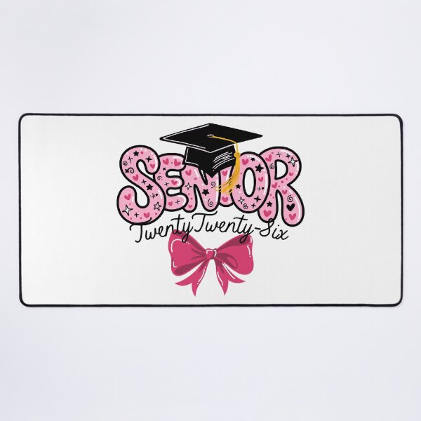 Item preview, Senior 2026 Graduation | Retro Pink Coquette Bow & Graduation Cap Graphic designed and sold by pixelspaperslab.