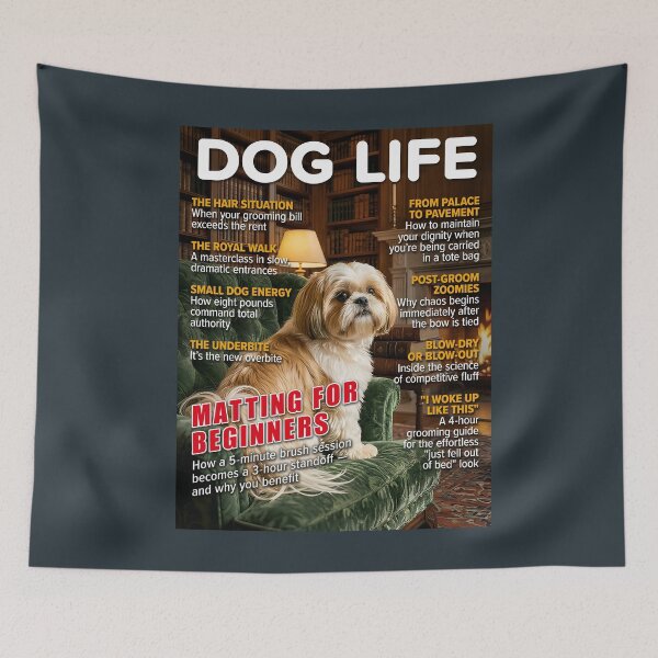 Item preview, DOG LIFE – Shih Tzu Cover: Matting for Beginners designed and sold by FrancophileFun.