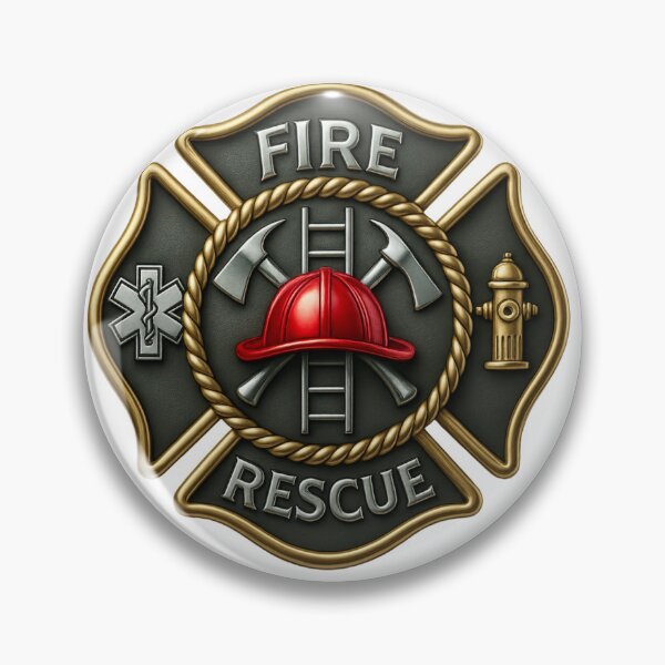 Item preview, Fire Rescue Maltese Cross Firefighter First Responder Logo designed and sold by gemneye.