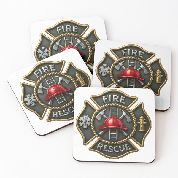 Item preview, Fire Rescue Maltese Cross Firefighter First Responder Logo designed and sold by gemneye.