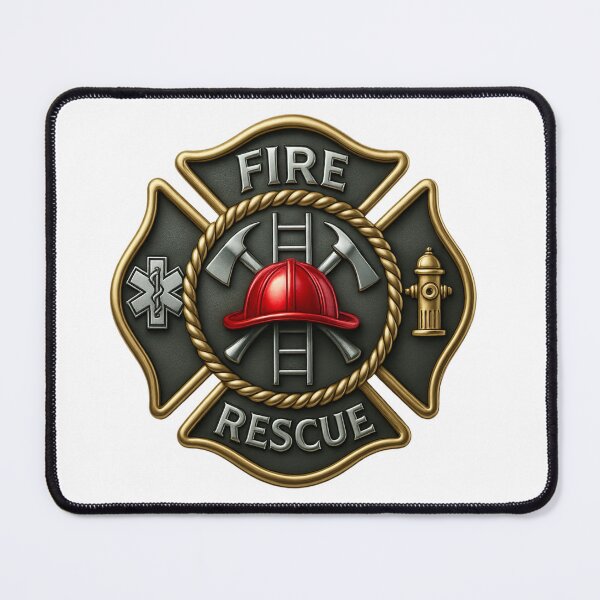 Item preview, Fire Rescue Maltese Cross Firefighter First Responder Logo designed and sold by gemneye.